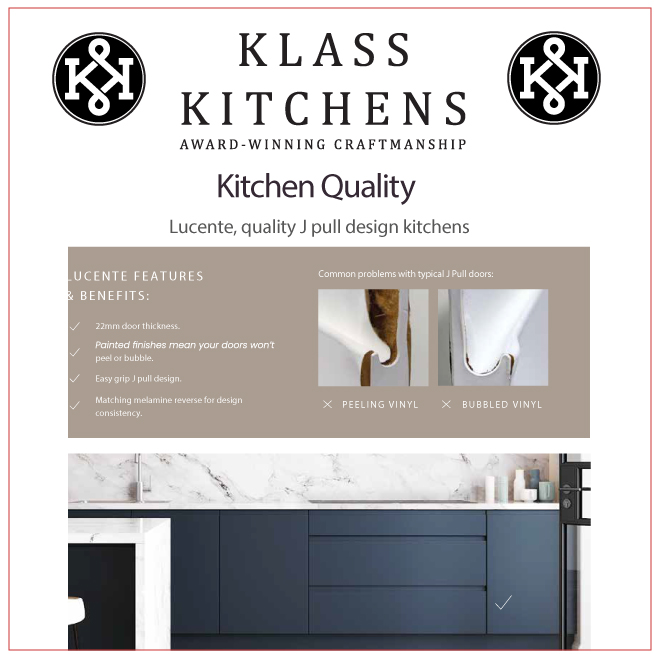 Modern handless fitted kitchen design  by Klass Kitchens of Cannock
